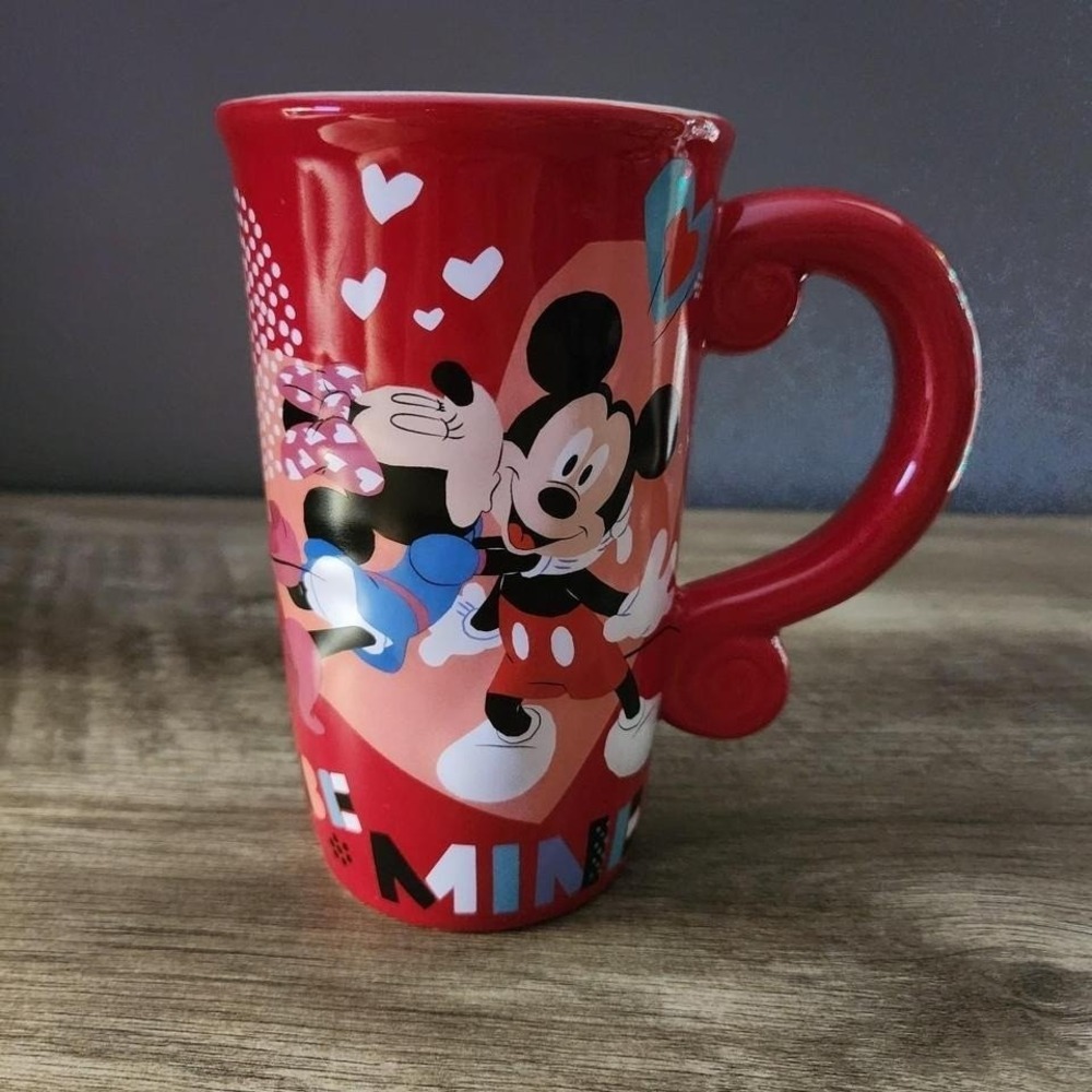 Disney Mickey & Minnie Mouse Happy Valentines Day Be Mine 16.9 oz Coffee mug